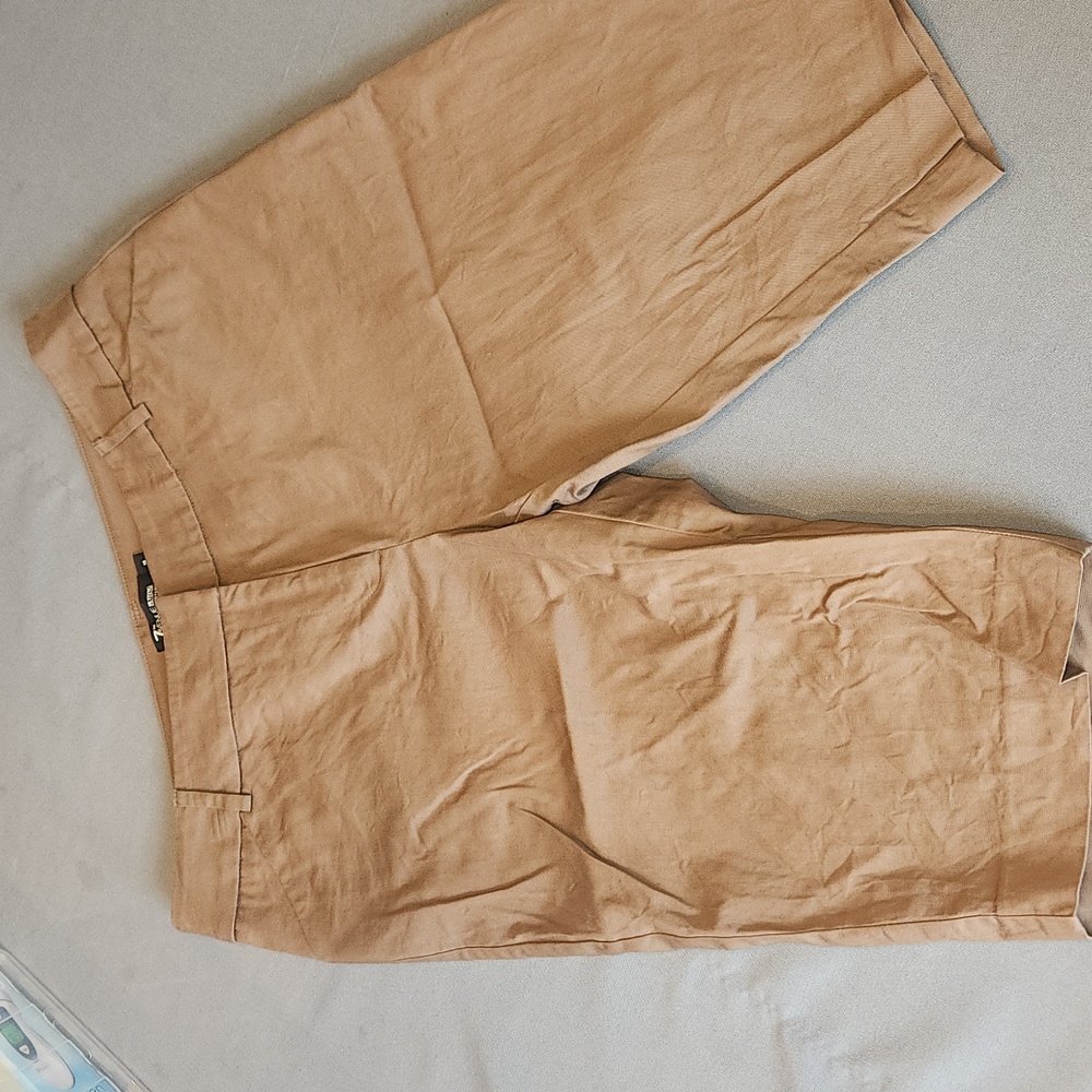 Camel, shorts. NY&C, 7th Avenue, zip and slide closure, front pockets, faux back